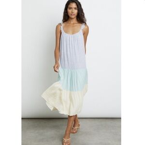 Rails Capri Midi Dress in Mixed Rainbow Stripe, Size M